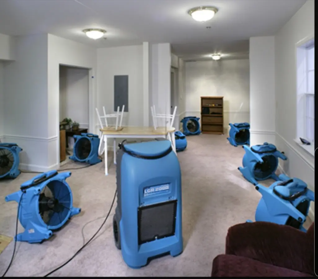 Air movers and dehumidifier setup for Water Extraction & Removal in Pilot Point